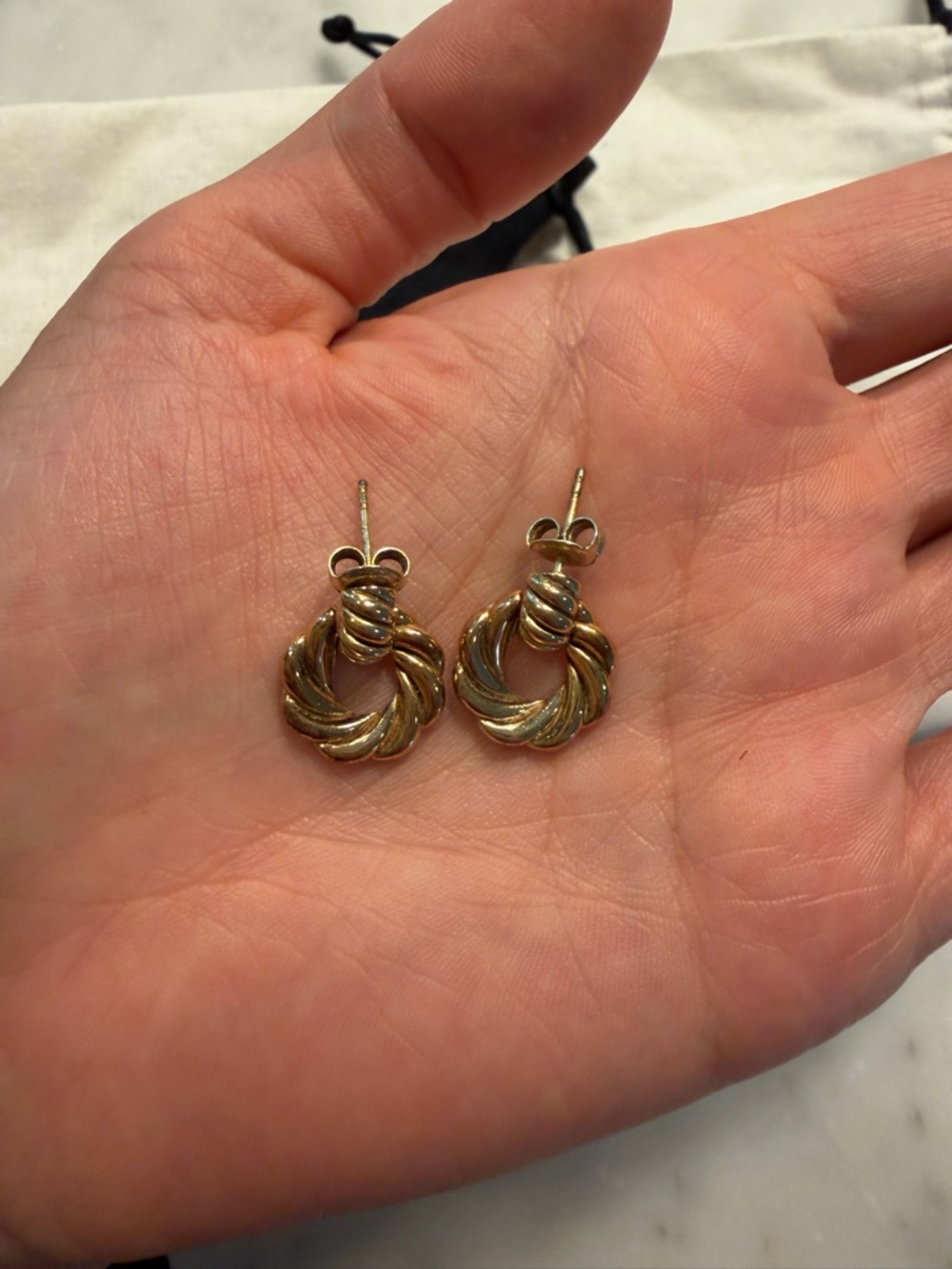 Mejuri Gold Twisted Circle Stud Earrings
